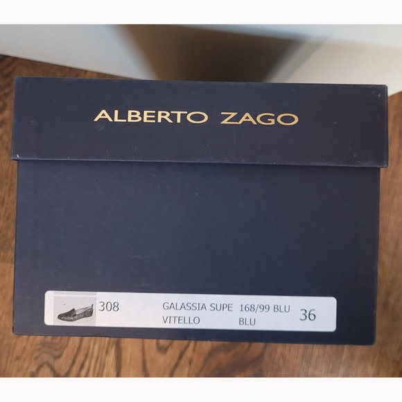 Alberto Zago blue iridescent canvas platform shoes (36) - Picture 7 of 9